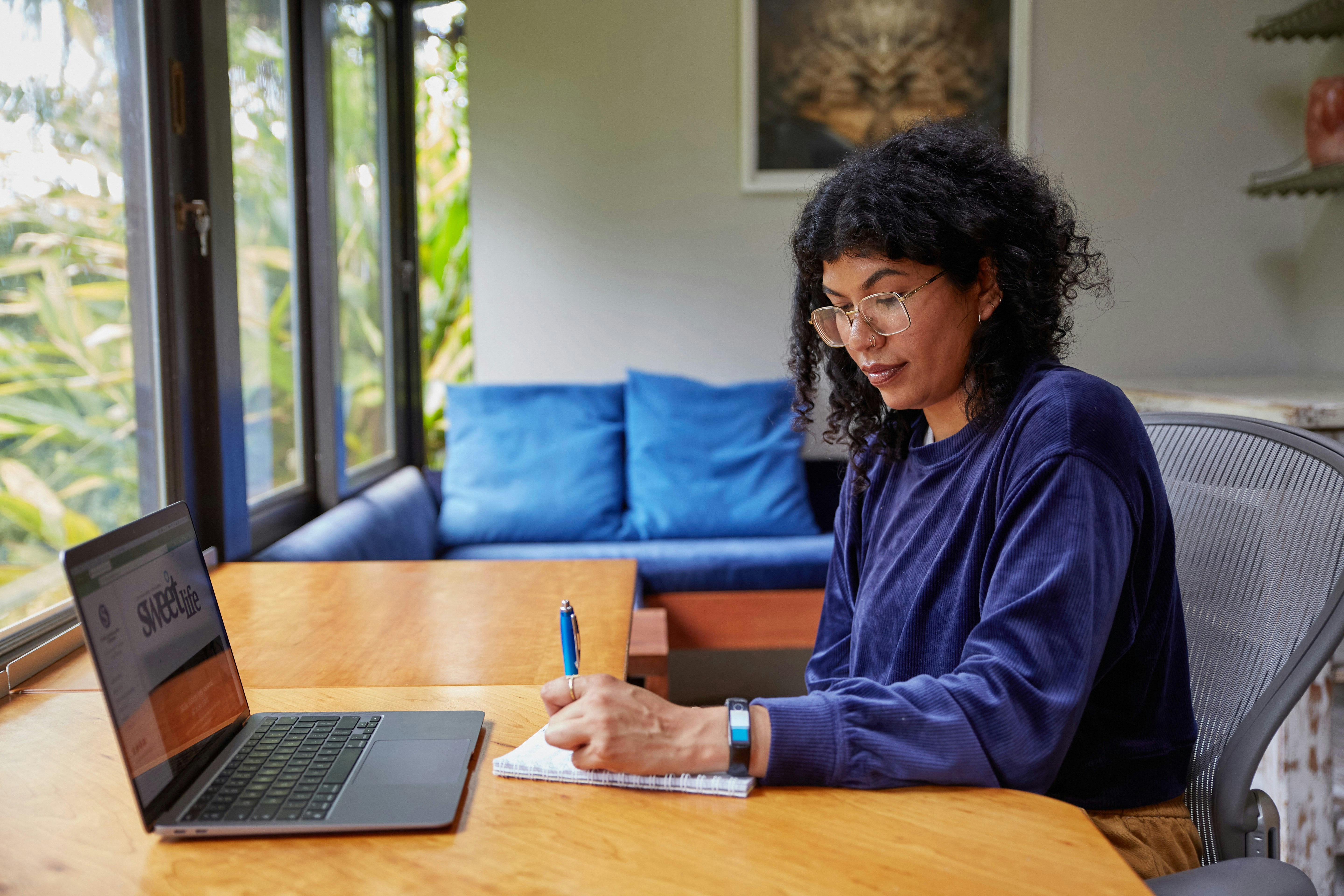 Woman on a computer
